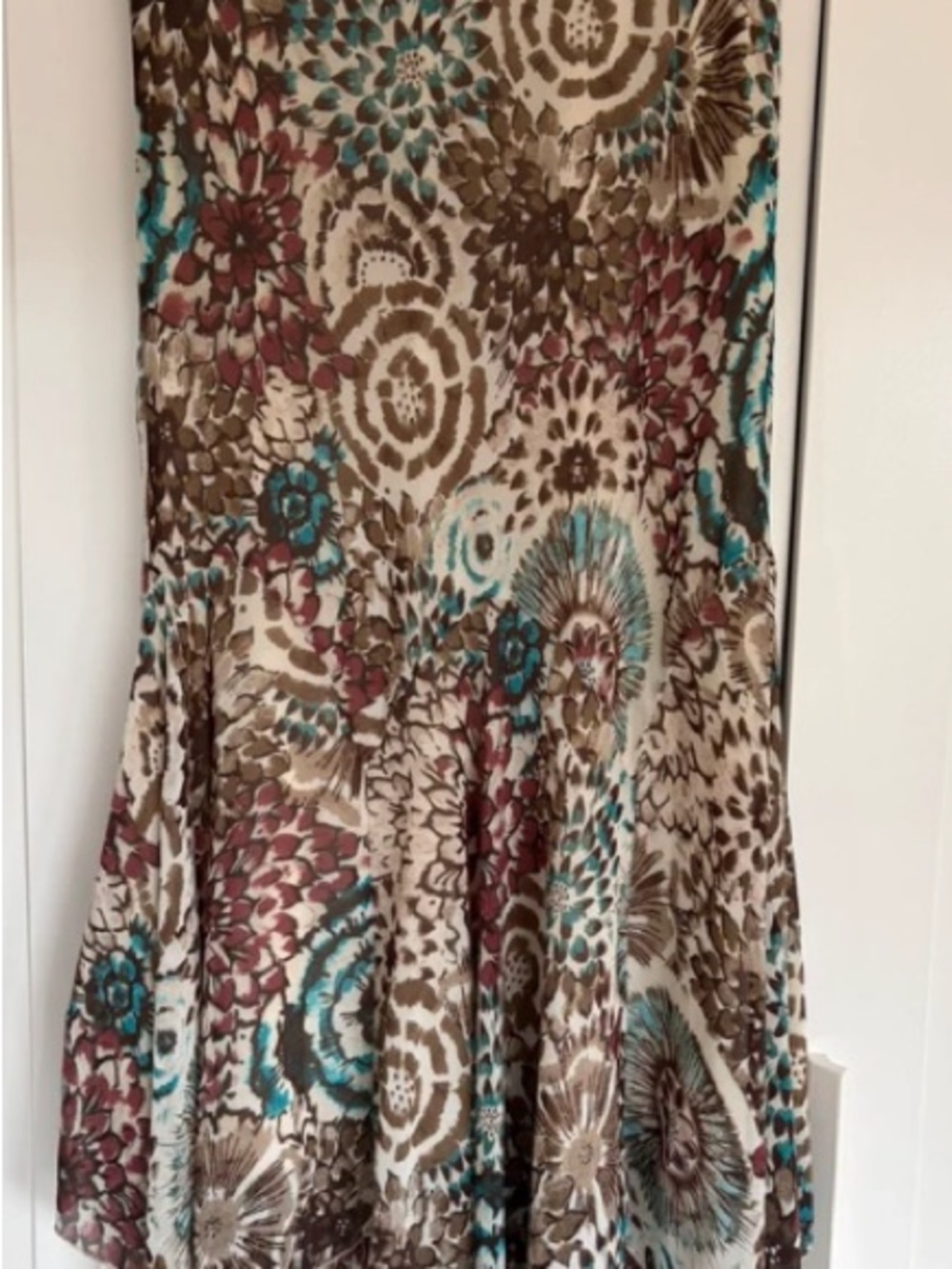 per una Brown, Teal & Cream Floral Maxi Skirt